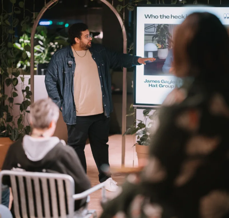 James Gayle presenting at a workshop